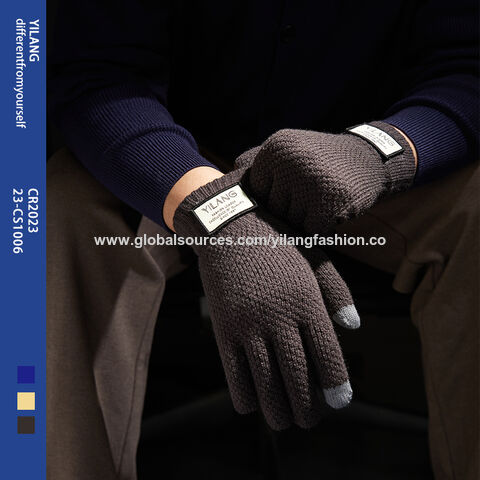 Gants tactiles d'hiver tricotés pour hommes