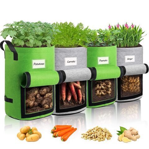 GardenTool Potato Grow Bag PE Vegetable Grow Bags with Handle Thickened  Growing Bag Vegetable Onion Plant Bag Outdoor Garden Pot - AliExpress