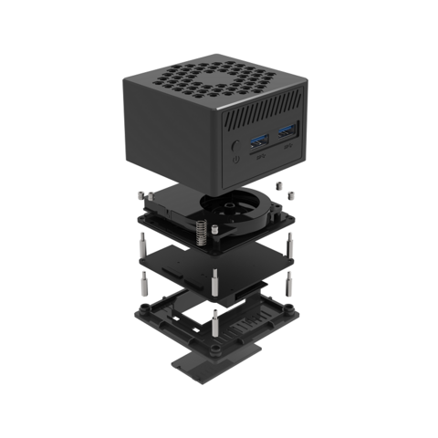 Mini PC Barebone AC8-M refroidissement par ventilateur N6005, SSD M.2 2242/eMMC, LPDDR4 4GB/8GB, Win11, 1*RJ45 LAN, 2*HDMI, 3*ports USB3.0 for sale at factory direct price