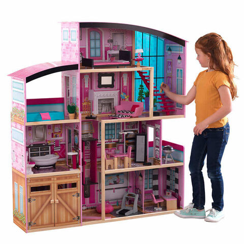Mansion Wooden Dollhouse For 12-inch Dolls With Lights Sounds