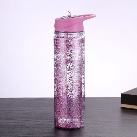 Botella de agua de plástico de doble pared ODM de 16 oz con tapa de pajita para fiestas y exteriores