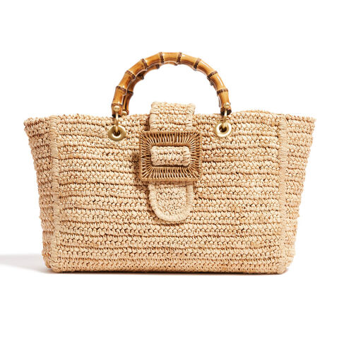 Womens Square Bamboo Bags Handmade Tote Beach Shoulder Bag Clutch Bags  Handbags | eBay