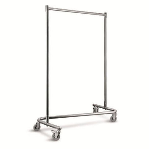 Stainless Steel Z Hanger Trolley Garment Clothes Rack With Wheels