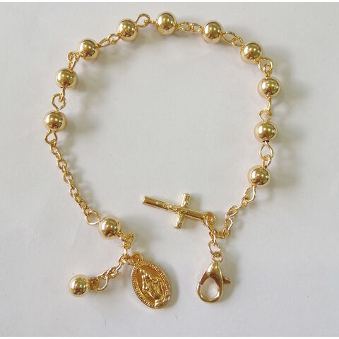 18k Gold Filled Delicate Rosary Bracelet Wholesale Jewelry Catholic