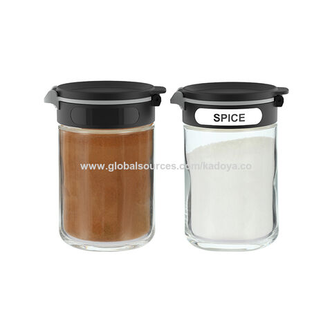 Glass Spice Box Spoon Lid Integrated Spice Jar Combination