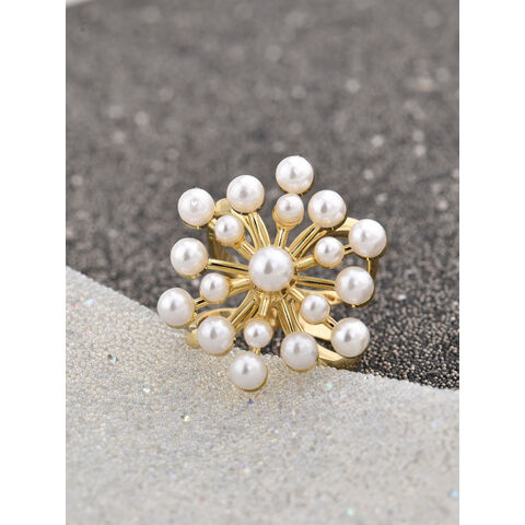 Luxury Design Camellia Pearl Brooch For Woman Wedding Collar