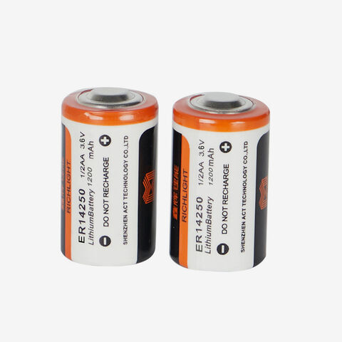 Buy Wholesale China Li-socl2 1200mah Er14250 3.6v Lithium Battery 1/2aa  Er14250 Er14250m 3.6v & Er14250 3.6v 1200mah at USD 0.41