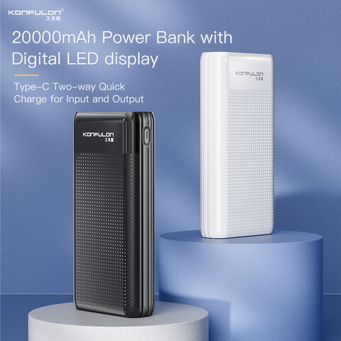 Buy Wholesale China Konfulon 20000mah Portable Power Bank 15w Fast Charge  Dual Input Dual Output With Digital Led Display & Power Bank 20000mah at USD  9.56
