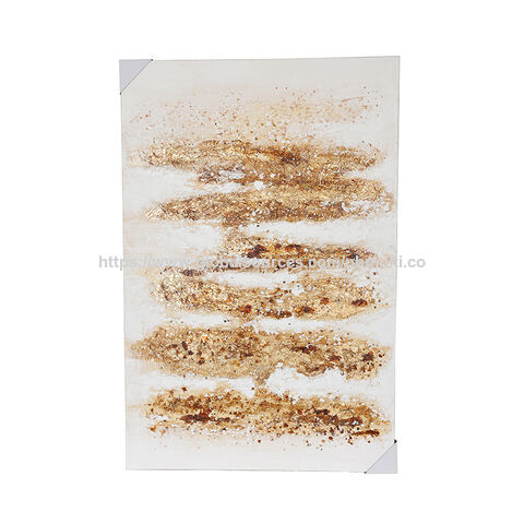 Pintura abstracta a mano del fabricante con lámina dorada, decoración de pared para interiores, arte para el hogar desde China, 100% hecho a mano, decoración para sala de estar for sale at factory direct price