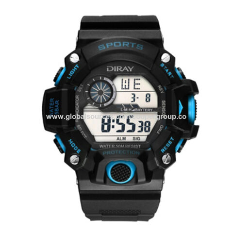 Men's Digital Sports Watch LED Screen Large Face Military Waterproof  Wristwatch | eBay