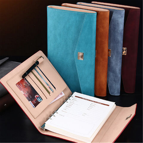 A6 Hardcover Loose-leaf Journal Notebook Pu Leather Binder Office