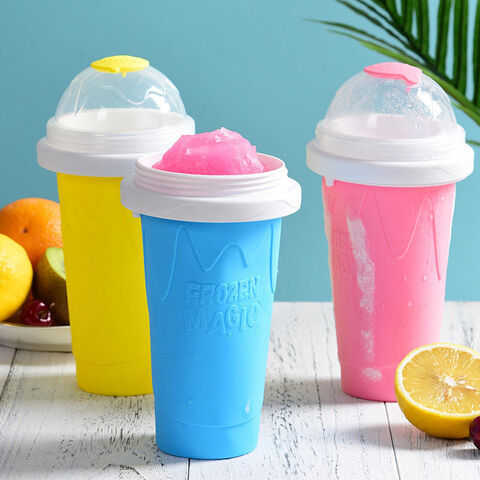 KINGWISE hot sale ice cream silicone maker slushy cup frozen magic  squeeze slushy cup maker plastic slushie maker cup for sale at factory direct price