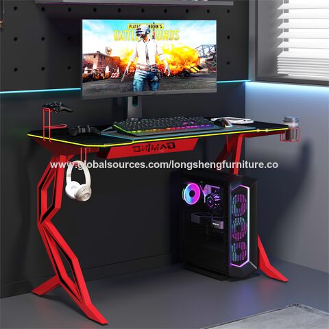 Hot-selling Tech High Custom Furniture Gamer Table Rgb Led Computer ...