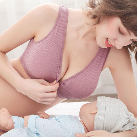 Nursing Bras for Breastfeeding Maternity Bra Push Up Deep V Neck