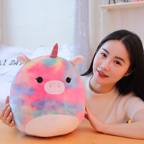 Most Popular Custom High Quality Cartoon Rainbow Unicorn Cow Cute Kawaii Stuffed Animals Soft Pillow Plush Toys for sale at factory direct price