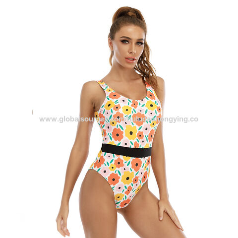 Black Patchwork Sports One-Piece Women Sexy Webbing Cross Backless Swimsuit  Swimwear - China Swimwear and Sexy Swimwear price