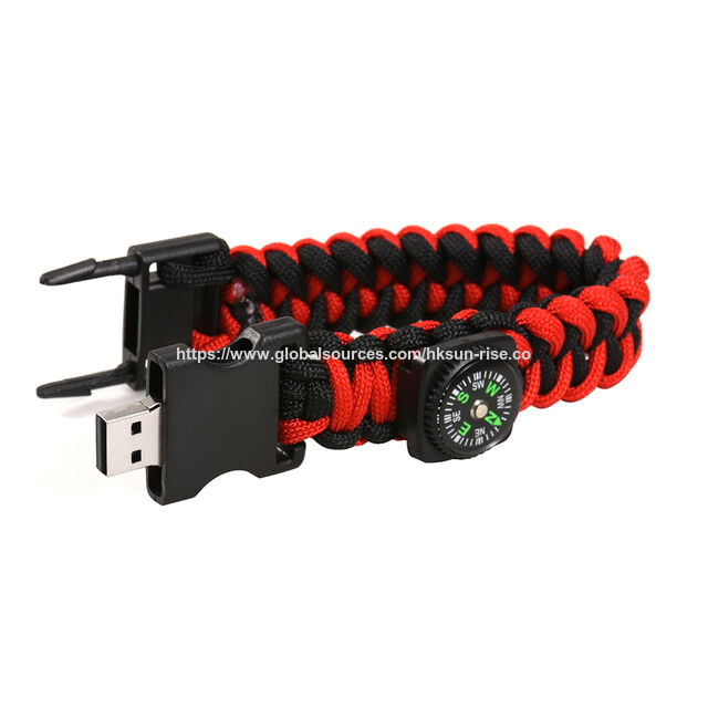 Nylon Bracelet Usb With Compass Flash Drive Usb 2.0 Pen Drive 4g 8g 16g ...