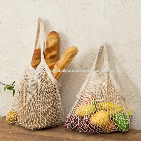 Reusable String Grocery Cotton Tote Shopping Netting Mesh Fruit Bag Net ...