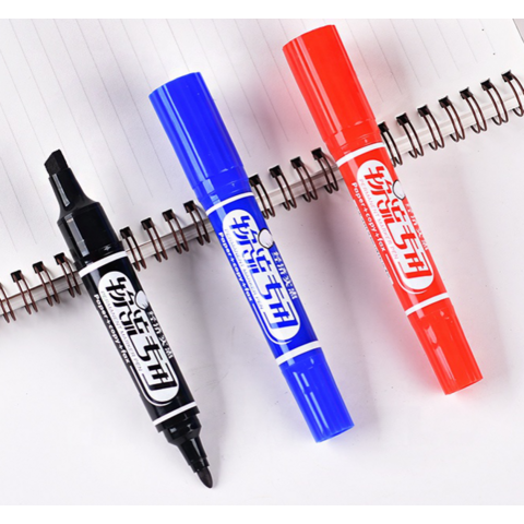 1pc Bulk Logistics Courier Black/blue/red Colour Double Head Round Toe Oil Permanent  Marker Pen The Office Supplies Stationery - Paint Markers - AliExpress