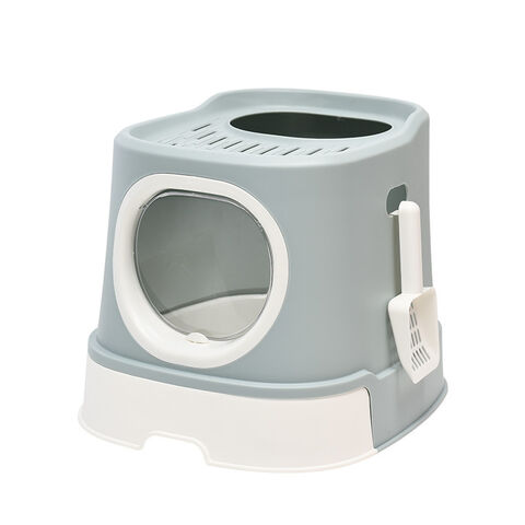 Bac à Litière Chat Maison de Toilette pour Chats avec Filtre Tiroir et  Couvercle, Portable Anti
