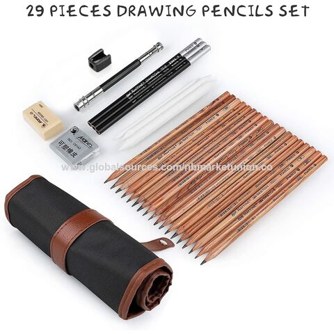 Basics Kit de lápices de dibujo y dibujo, juego de 17 piezas,  carbón, negro, blanco