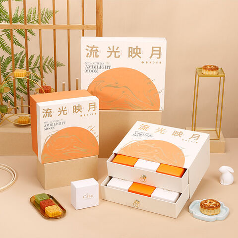 Source Mooncake Gift Box Mid-autumn Gift Box Round Luxury Black