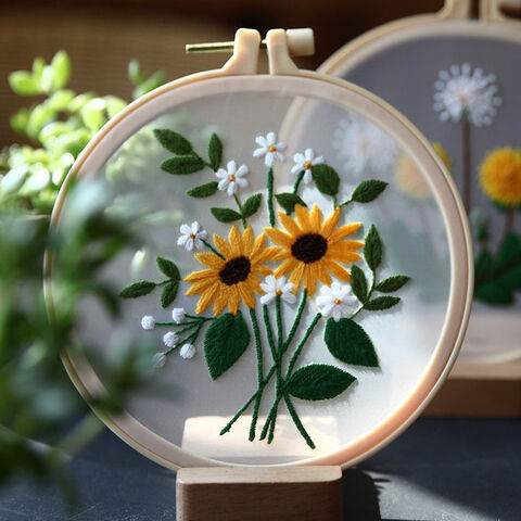 Kit de Bordado DIY para Colgar, Decoración del Hogar, Arte Floral, Manualidades en Madera, Proyectos Escolares para Niños