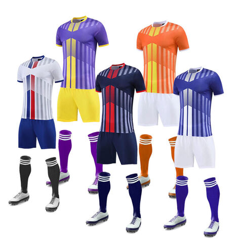 Wholesale Professional Wholesale Kid Soccer Jersey Set Custom Logo Uniforms  Stripe Uniform From m.