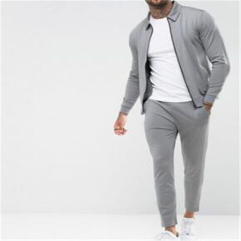 Buy Wholesale China Solid Grey High Quality Skinny Polyester Polo Sweat  Suits Couple Sweat Suit For Casual Wear - - & Polo Sweat Suit at USD 35.83