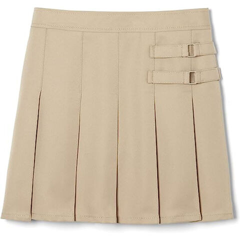 Falda pantalón plisada para niña con dos botones - Fabricante directo de faldas escolares de alta calidad for sale at factory direct price