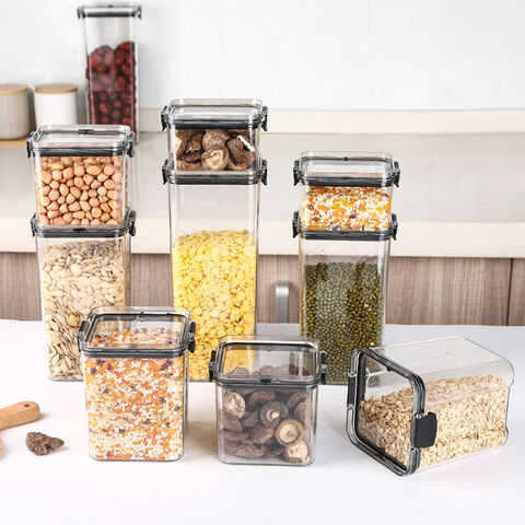 Food Storage Container Plastic Box Jar Cereal Organizer For Pantry