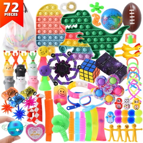 Lot De 24 Jouets Pop Fidget Noël - 6 Motifs (Père Noël, Bonhomme De Neige...), Cadeaux Pour Enfants, Anti-Stress - 6
