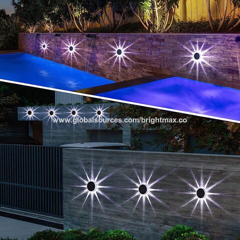 4 luces solares para valla a prueba de agua, 8 luces LED para exteriores, luces  solares de pared para escaleras, valla, terraza, patio, color blanco