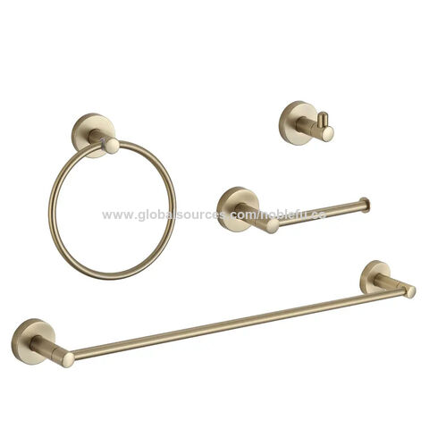 Buy Wholesale China Brushed Gold Bathroom Accessories Towel Holder ...