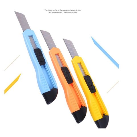 Utility Knife, Retractable Box Cutter for Cardboard, Boxes and Cartons,  Non-slip Rubbery Handle 
