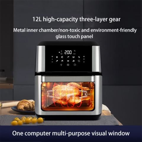 12l Stainless Steel 1700w Healthy Large Capacity Led Screen Air Fryer ...