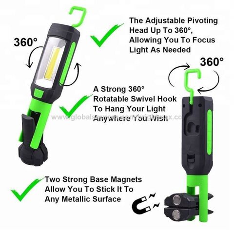 Luz de trabajo COB portátil de alta potencia 5W con base magnética y gancho para colgar, para reparación de automóviles, obras de construcción, trabajo, garaje for sale at factory direct price
