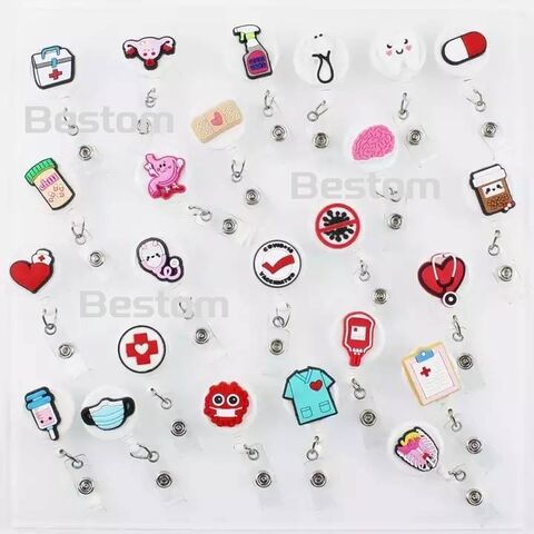 Buy China Wholesale Bestom Moq 50 Pcs 32mm Silicone Medical Nurse Badge  Reel Retractable ,hearts Shape Stethoscope Badge Holderpopular & Nurse  Accessories For Work $0.3