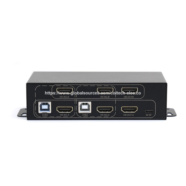 Conmutador KVM de 2 puertos HDMI 4K60Hz para doble monitor, 2 entradas/2 salidas + 4 puertos USB 2.0 + teclado, compatible con doble monitor con un juego de teclado y ratón for sale at factory direct price
