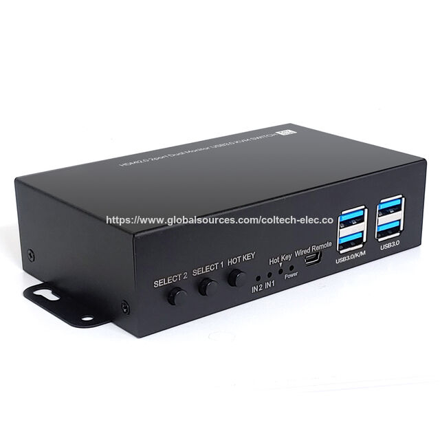 Conmutador KVM HDMI 2.0 de 2 entradas y 2 salidas + 4 puertos USB 3.0 + Teclado, controle 2 monitores con un juego de teclado y ratón, conmutador de doble monitor for sale at factory direct price