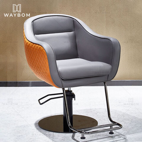 Salon Furniture Counter Chair Orange Hydraulic Second Hand Barber