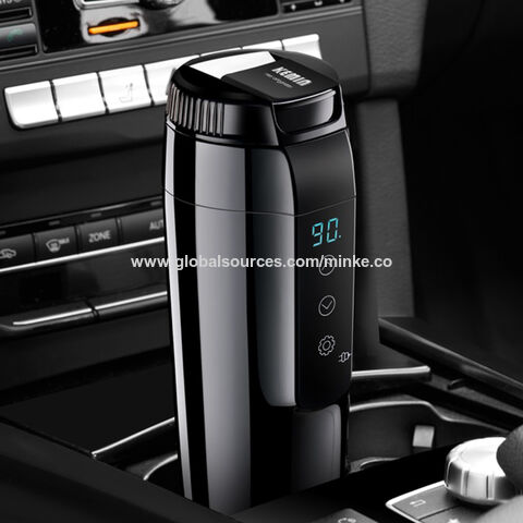 Heated Travel Mug, 12V 15oz In-Car Heated Mug Stainless Steel Cup Vacuum  Insulated Smart Temperature Control Travel Mugs for Heating Water, Coffee