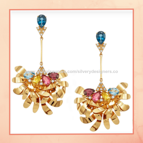 Buy quality designing fancy gold earrings in Ahmedabad