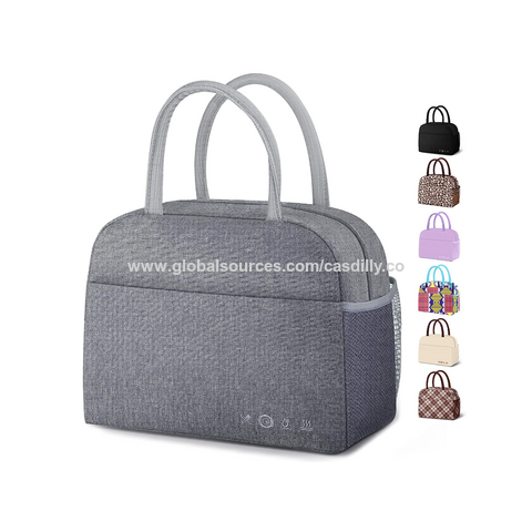 Lunch Bag Handbags Ladies Work Lunch Dinner Thermal Organizer Women Picnic  Portable Pack Food Print Insulated Cooler Canvas Bags