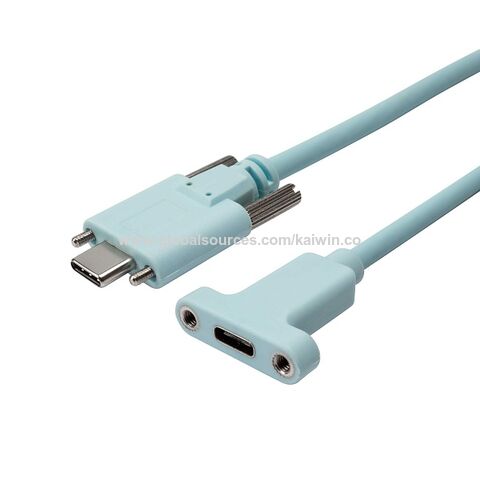 Cabo USB-C Macho para USB Tipo C Fêmea com Parafuso Duplo de Fixação - Conector USB-C Industrial for sale at factory direct price