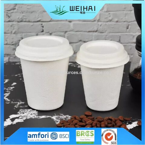 Buy Wholesale China 8oz 12oz Disposable White Bagasse Sugarcane Paper ...