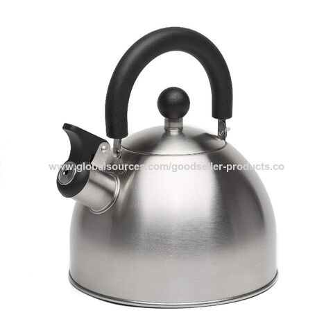 Long Spout Tea Kettle Stovetop Whistling Teakettle Teapot Brushed Finish 4L