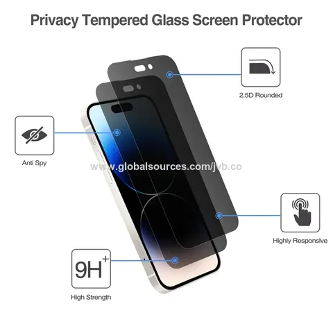 Confidentialité verre trempé Anti-espion iPhone 15 Pro Max