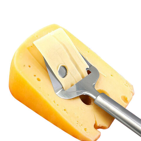  Cortador de queso de acero inoxidable, cuchillo de queso,  cortador de queso plano resistente, máquina de afeitar, servidor para queso  semisuave y semiduro : Hogar y Cocina