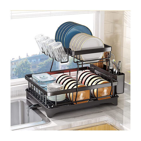 Detachable Multifunction Countertop Kitchen Dish Rack Drainer 2 Tier ...